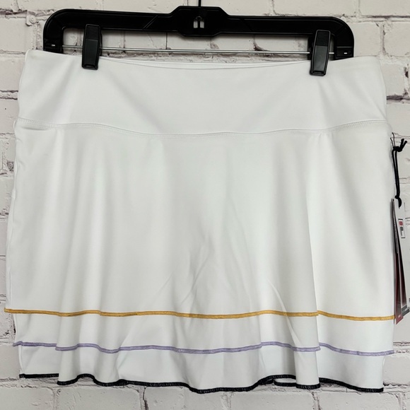 Fila Pants - Fila White Tennis Skort with Gold and Lavender Trim
